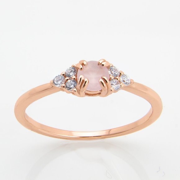 Jewelry - Sterling Silver Rose Quartz Ring Size 6